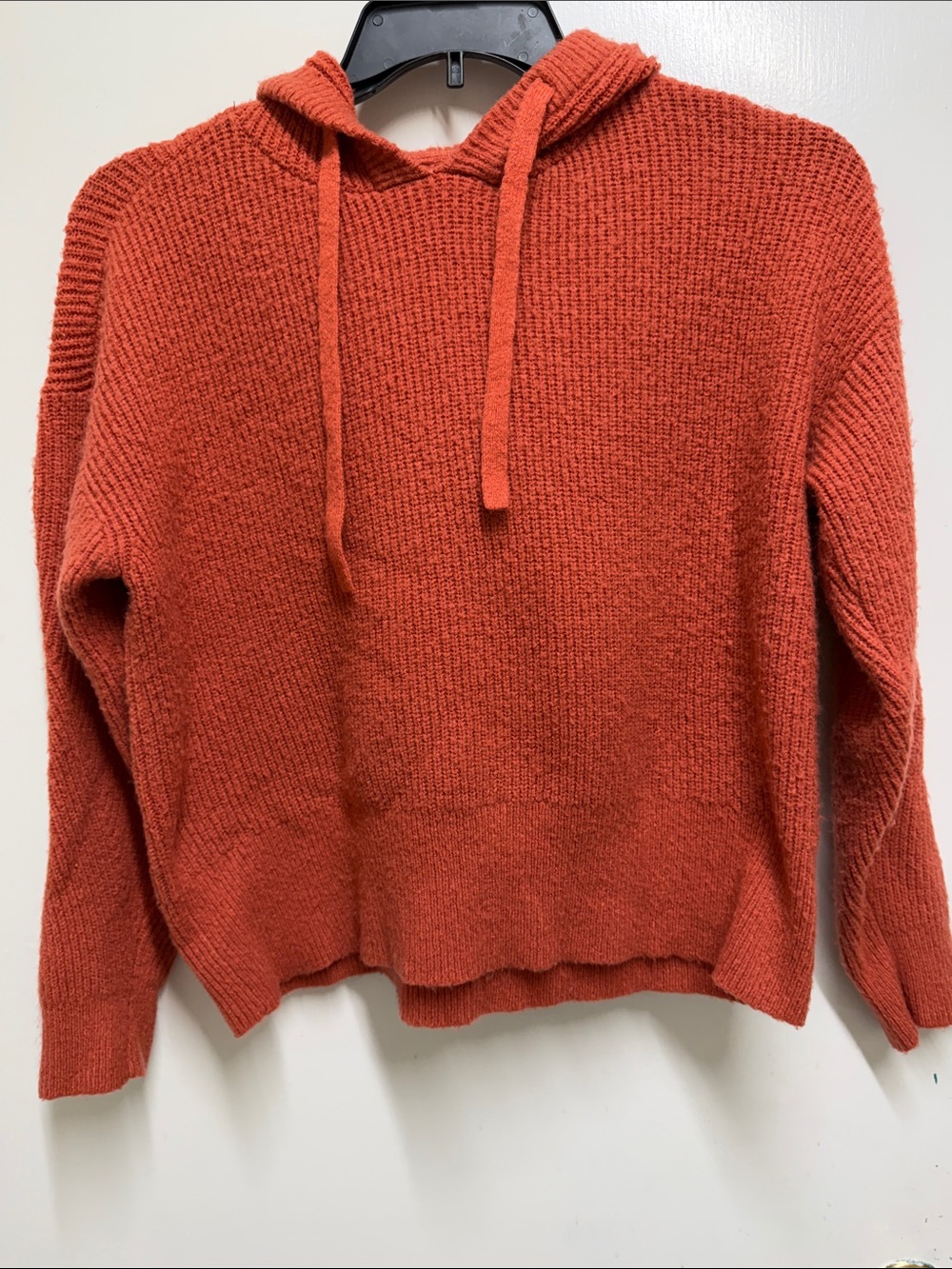 Lucky Brand Rust Orange Knit Hoodie Sweater size medium